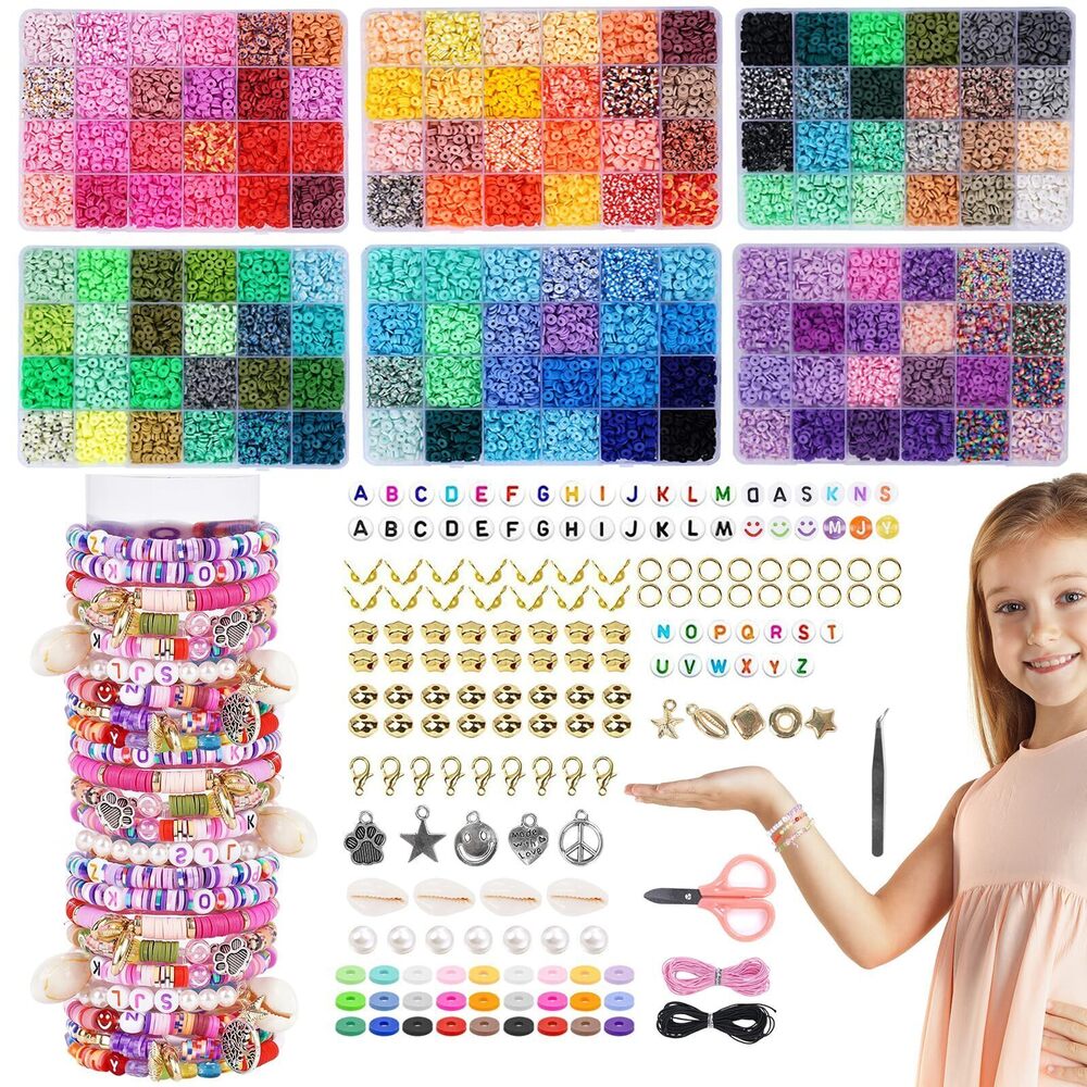 2490 Bracelet Making Kit,14400 Pcs Clay Beads for Friendship Bracelet Kit 6
